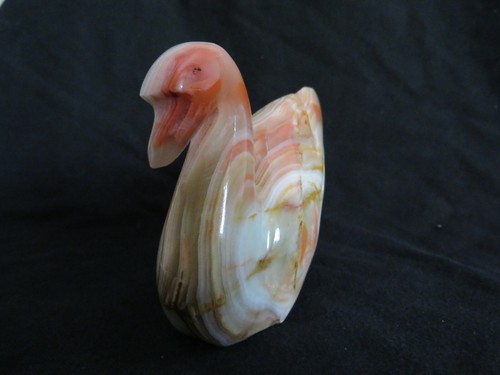 Onyxmarmor schwan dekofigur - schwan,