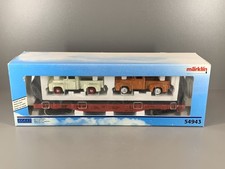 Spur 1 MÄRKLIN Flachwagen ATSF mit Lieferwagen  54943  OVP  / 1 JJ 092