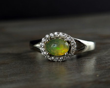 Ring Silber 925 Opal grün