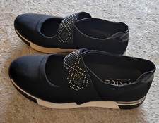 VENICE Ballerina in schwarz mit weiß und Strassaplikation, Größe 38, NEU