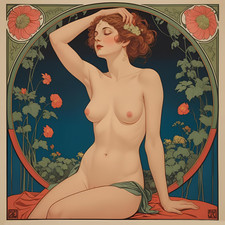 Jugendstil poster akt - akt, frau