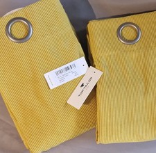 Vorhang Set gelb 140 x 245 cm Tom Tailor Cord Gardine Seitenschal Store 2 Stück