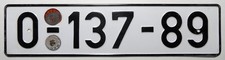 Altes Nummernschild Deutschland DIN. Diplomatenschild 137 = Türkei in Bonn.