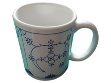 Ocean Line Kaffeebecher Porzellan Weiß Blau Blumenmuster Klassisch 10cm