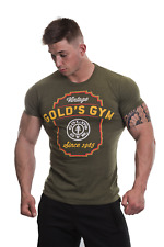 Golds Gym Vintage T-Shirt , Gold´s Gym U.S.A , T Shirt, Farbe army marlin oliv S