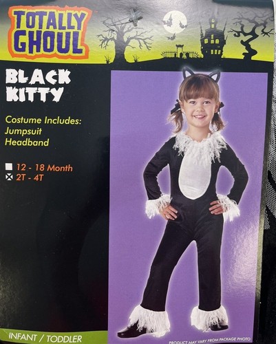 Kinder kostüm schwarze katze - schwarze,
