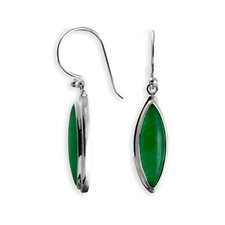 Exclusive Grüne Jade Ohrringe Echt 925er Silber Design Schmuck Hänger SER219