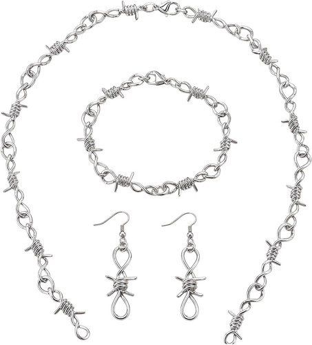 Punk stacheldraht schmuckset - punk,