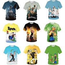 Cosplay Popeye the Sailor Mens Shirts Adult Kids Sports Top Tee Shirts Kostüme