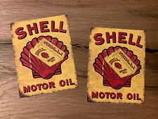 2x SHELL Aufkleber Sticker USA V8 Auto Tuning Oldtimer Öl Vintage Retro V2 #526