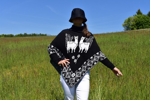 Poncho damen neu