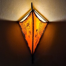 Orientalische leder wandlampe - orientalische, leder-wandlampe
