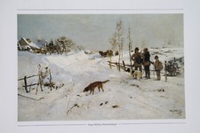 Winter Treibjagd Kunstdruck 40