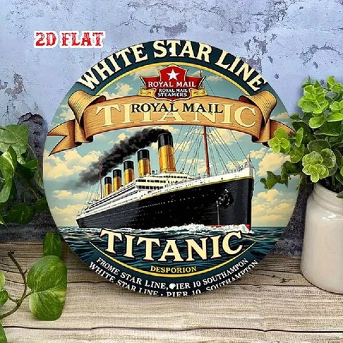 Blechschild rund titanic white - blechschild,