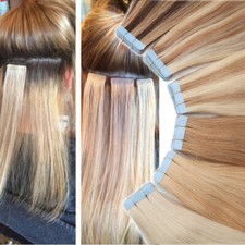 60 Stück Tape in Hair Extensions 100% Remy Echthaar Haarverlängerung Weft Tresse