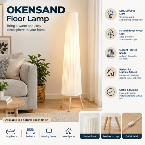 Ikea okensand stehlampe buche - stehlampe,