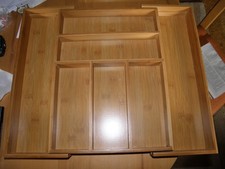 2x Besteckkasten Besteckorganizer Schubladeneinsatz f. Besteck Holz