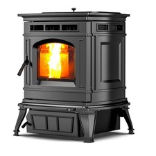 Pelletofen 12,8 KW von Gusseisen Pelletheizung Ofen Pelletkamin Pelletofen  A++