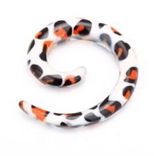 Kunststoff Dehnungsspirale Leopard Motiv schnecke Expander Oh​r Piercing Plug