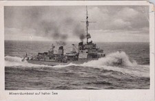 AK Postkarte Minenräumboot auf See deutsche Kriegsmarine 2. Weltkrieg