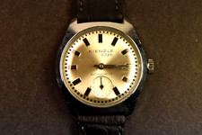 antike Herrenarmbanduhr von Kienzle life 2970 er Jahre, neues Lederband