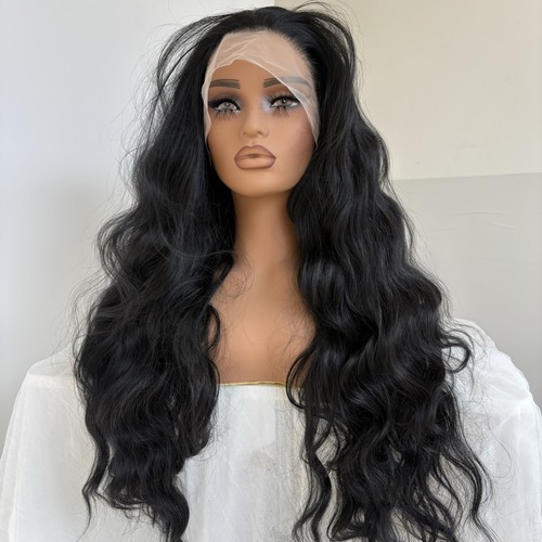 Schwarz long wavy kleberfreie - schwarz,