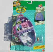 NEU Mini Polly Pocket Snow Mountain OVP Winter Hotel Ski Koffer Bluebird °
