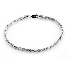 925 Sterling Silber Kordelkette Armband im Diamantschliff 3,3mm Damen Herren 