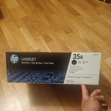 Dual Pack Genuine HP 35A CB435D Black Toner Cartridge Sealed Package