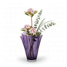 Vase Glas gewellt violett