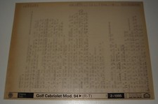 Ersatzteilkatalog auf Microfich VW Golf 3 III Cabrio Cabriolet 1H ab Modell 1994