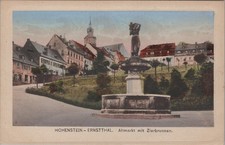 (RB)2024-210, Ak, Hohenstein Ernstthal Altmarkt mit Zierbrunnen