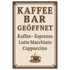 Metallschild Kaffee Bar