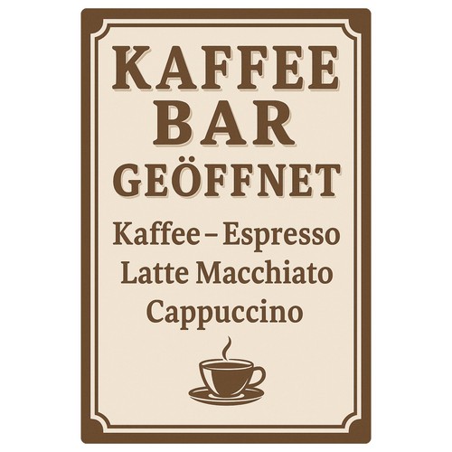 Kaffee bar blechschild - bar,