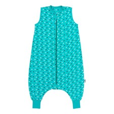 Schlummersack Sommer Schlafsack mit Füßen Teal Stars, 0.5 TOG, 110cm, Baumwolle