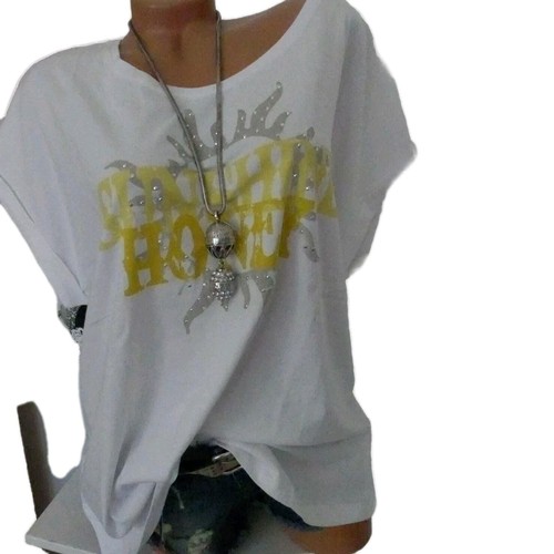 Sheego shirt kurzarm weiß - sheego,