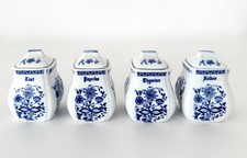 Vintage Konvolut Vorratsdosen Gewürzdosen 4 Stück Zwiebelmuster