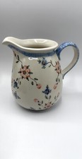 Schwerer Großer Bunzlauer Keramik Krug Kanne Blumen Handbemalt Boleslawiec