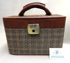 GOLDPFEIL Schminkkoffer LEDER - LEINEN Beauty Case KOSMETIKKOFFER Exklusiv 3923