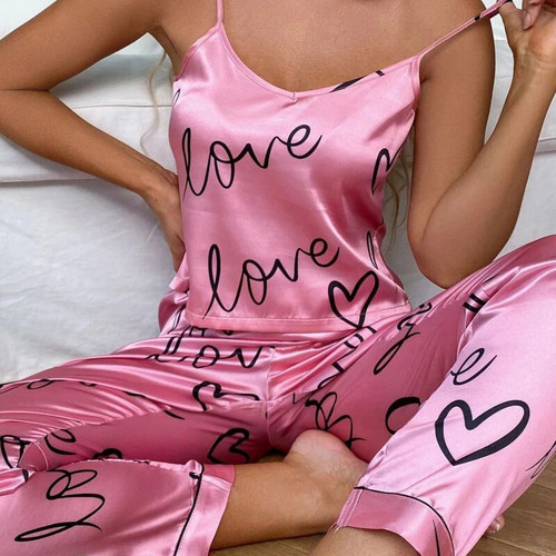 Damen pyjama set aus seide - aus,
