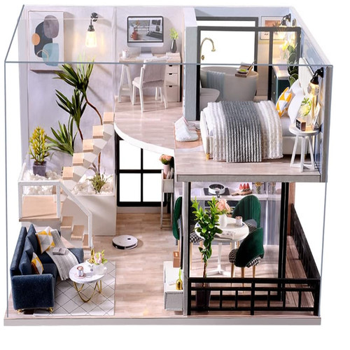 Diy miniatur puppenhaus kit - puppenhaus,