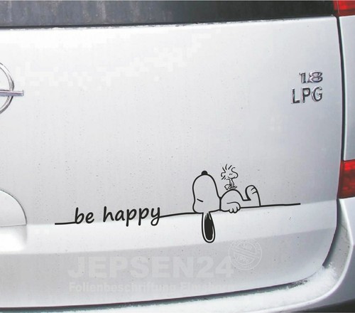 Happy aufkleber snoopy - be,