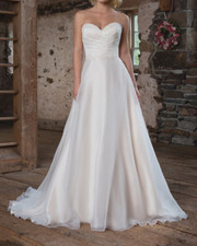 HBH Brautmode Brautkleid A-Linie Spitze Schnürung Einzelstück Gr.36,38,44 Ivory