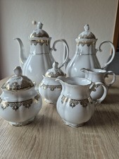 6 Teile Mitterteich Prunk  Tee- & Kaffeekanne Sahnekännchen Zuckerdosen Goldrand