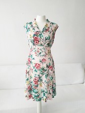 Blutsgeschwister feminines Kleid 40er Jahre Stil D 34 36 100% Viscose ärmellos