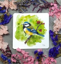 Blaumeise Aquarellgemälde