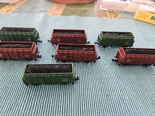 Minitrix kokswaggons set aus - set, 7