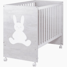 Blasibed Rustica Babybett Kinderbett 120x60cm grau/weiß Holz ✅