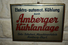 Altes Blechschild/Imoglas,Reklame Amberger Kühlanlage Maschinenfabrik,30/40er J.