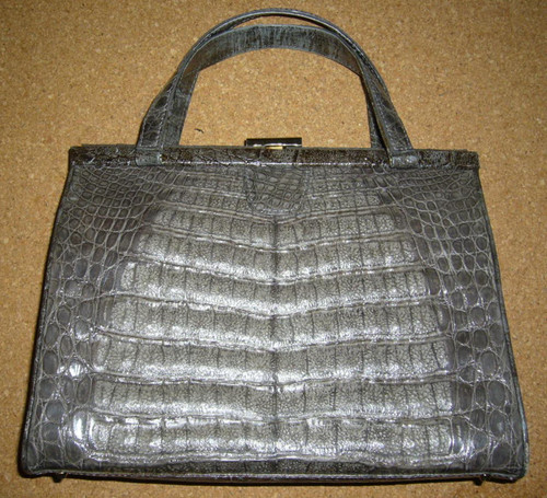 Tasche leder kroko grau - tasche,,